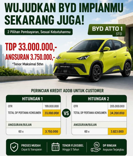 Promo DP Ringan BYD ATTO 1 